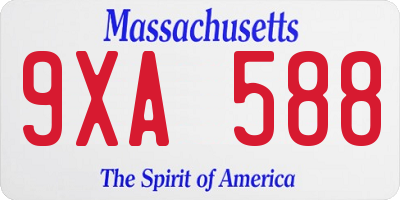 MA license plate 9XA588