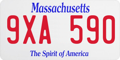 MA license plate 9XA590