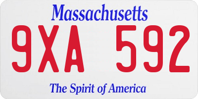 MA license plate 9XA592