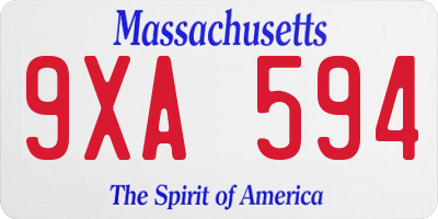 MA license plate 9XA594