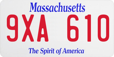 MA license plate 9XA610