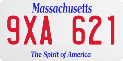 MA license plate 9XA621