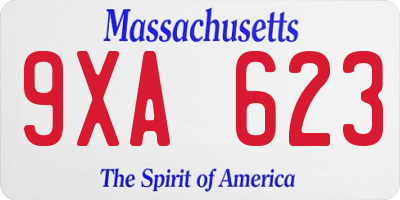 MA license plate 9XA623