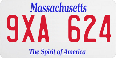 MA license plate 9XA624