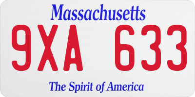 MA license plate 9XA633