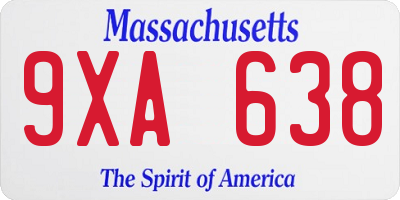 MA license plate 9XA638