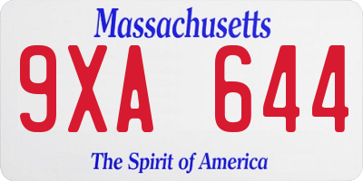 MA license plate 9XA644