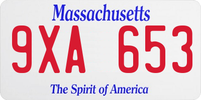 MA license plate 9XA653
