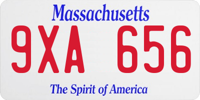 MA license plate 9XA656