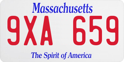 MA license plate 9XA659