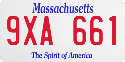 MA license plate 9XA661