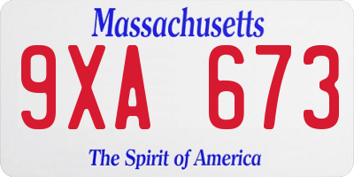 MA license plate 9XA673