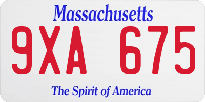 MA license plate 9XA675