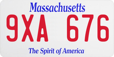 MA license plate 9XA676