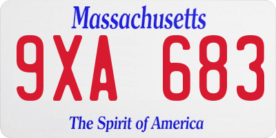 MA license plate 9XA683