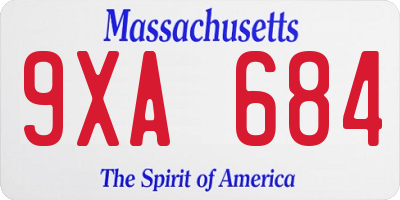 MA license plate 9XA684