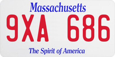 MA license plate 9XA686