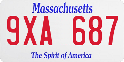 MA license plate 9XA687