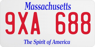 MA license plate 9XA688