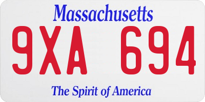 MA license plate 9XA694