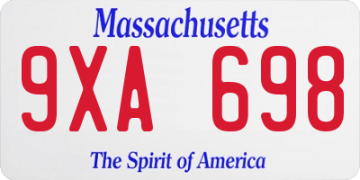 MA license plate 9XA698