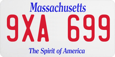 MA license plate 9XA699