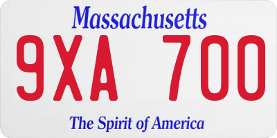 MA license plate 9XA700
