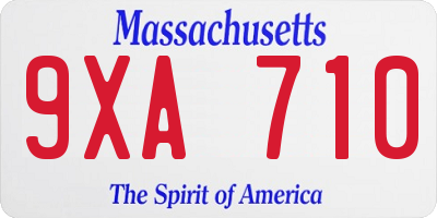 MA license plate 9XA710