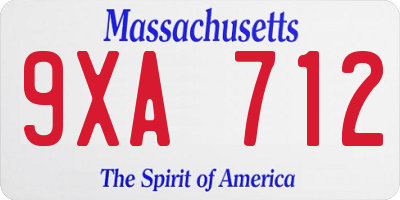 MA license plate 9XA712