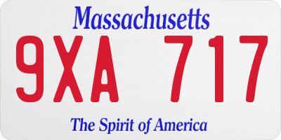 MA license plate 9XA717