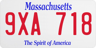 MA license plate 9XA718