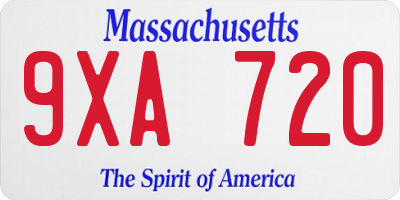 MA license plate 9XA720
