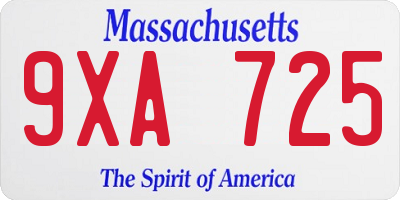 MA license plate 9XA725