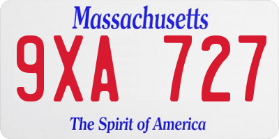 MA license plate 9XA727
