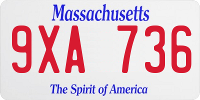 MA license plate 9XA736