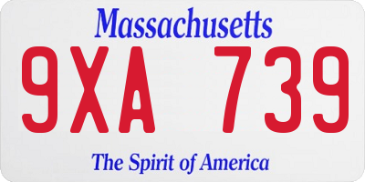 MA license plate 9XA739