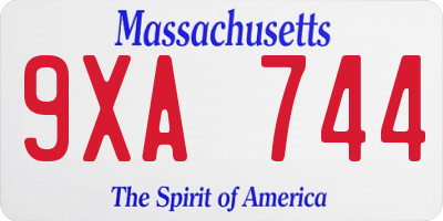 MA license plate 9XA744