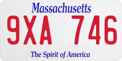 MA license plate 9XA746