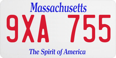 MA license plate 9XA755
