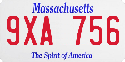 MA license plate 9XA756