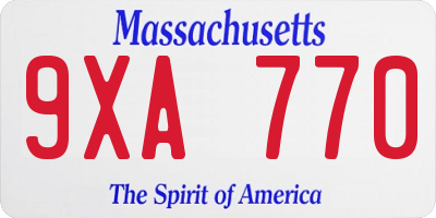 MA license plate 9XA770