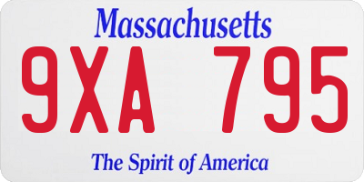 MA license plate 9XA795