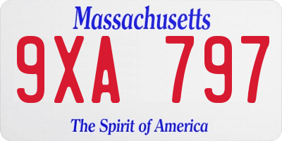 MA license plate 9XA797