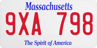 MA license plate 9XA798