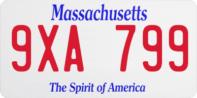 MA license plate 9XA799