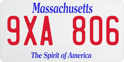 MA license plate 9XA806