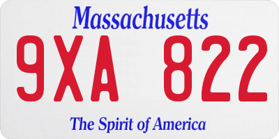 MA license plate 9XA822
