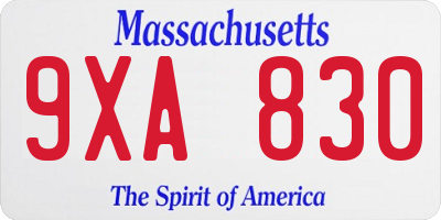 MA license plate 9XA830