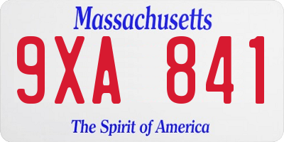 MA license plate 9XA841