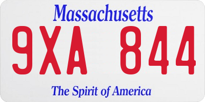 MA license plate 9XA844